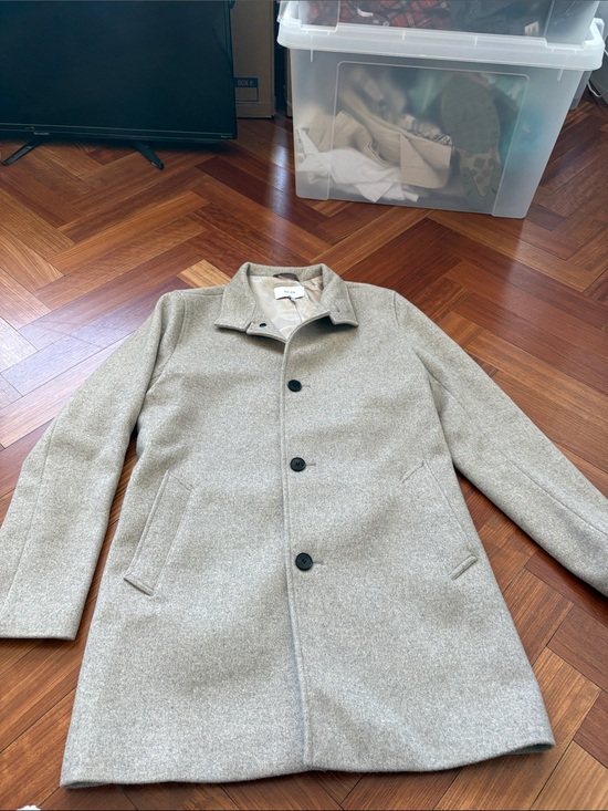Reiss Other - REISS Men's Single-Breasted Wool Blend Coat in Light Taupe